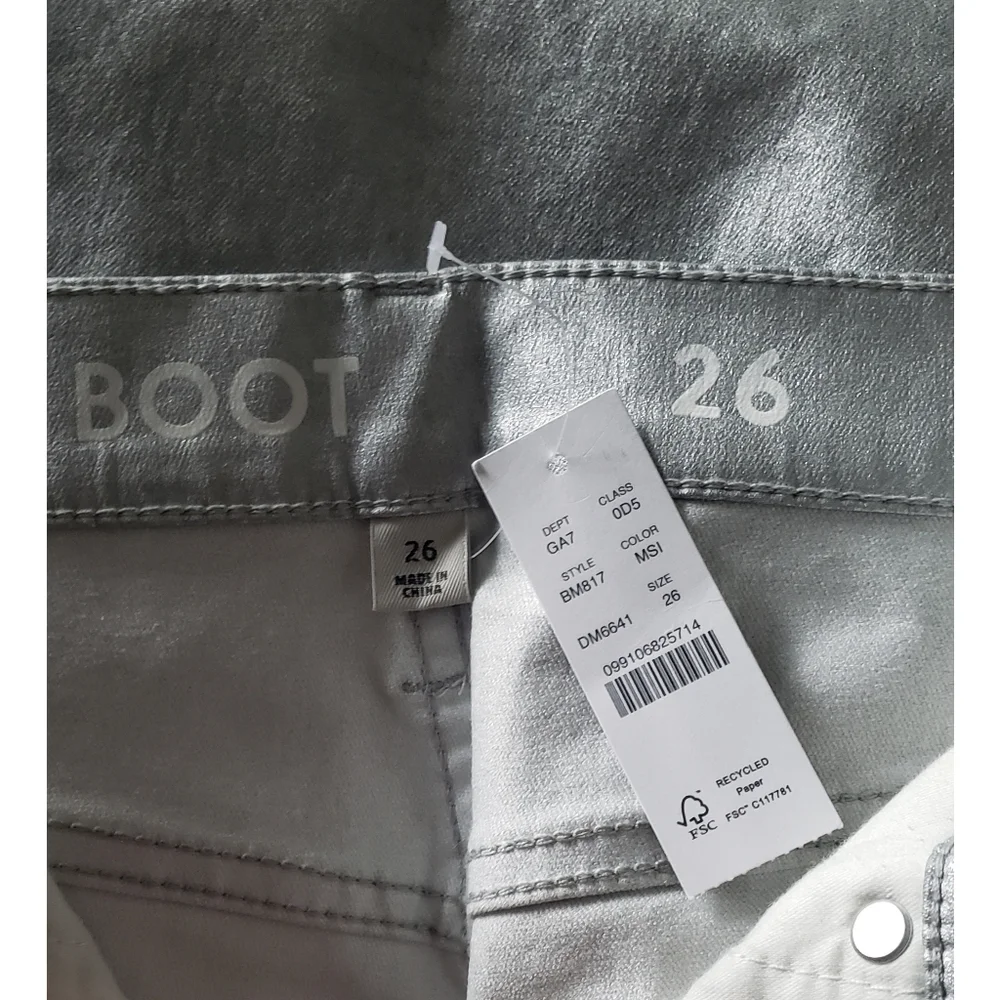 31. J.Crew Slim demi-boot jean in coated silver